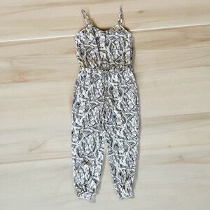 Banana Republic jumpsuit black & white palm print - MINT!!